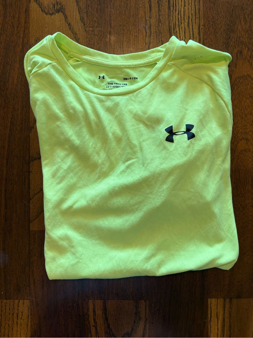 Under Armour Neon Lime Performance Tee with Black Logo